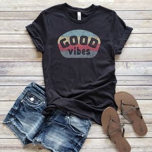 Good Vibes Graphic Tee in Black